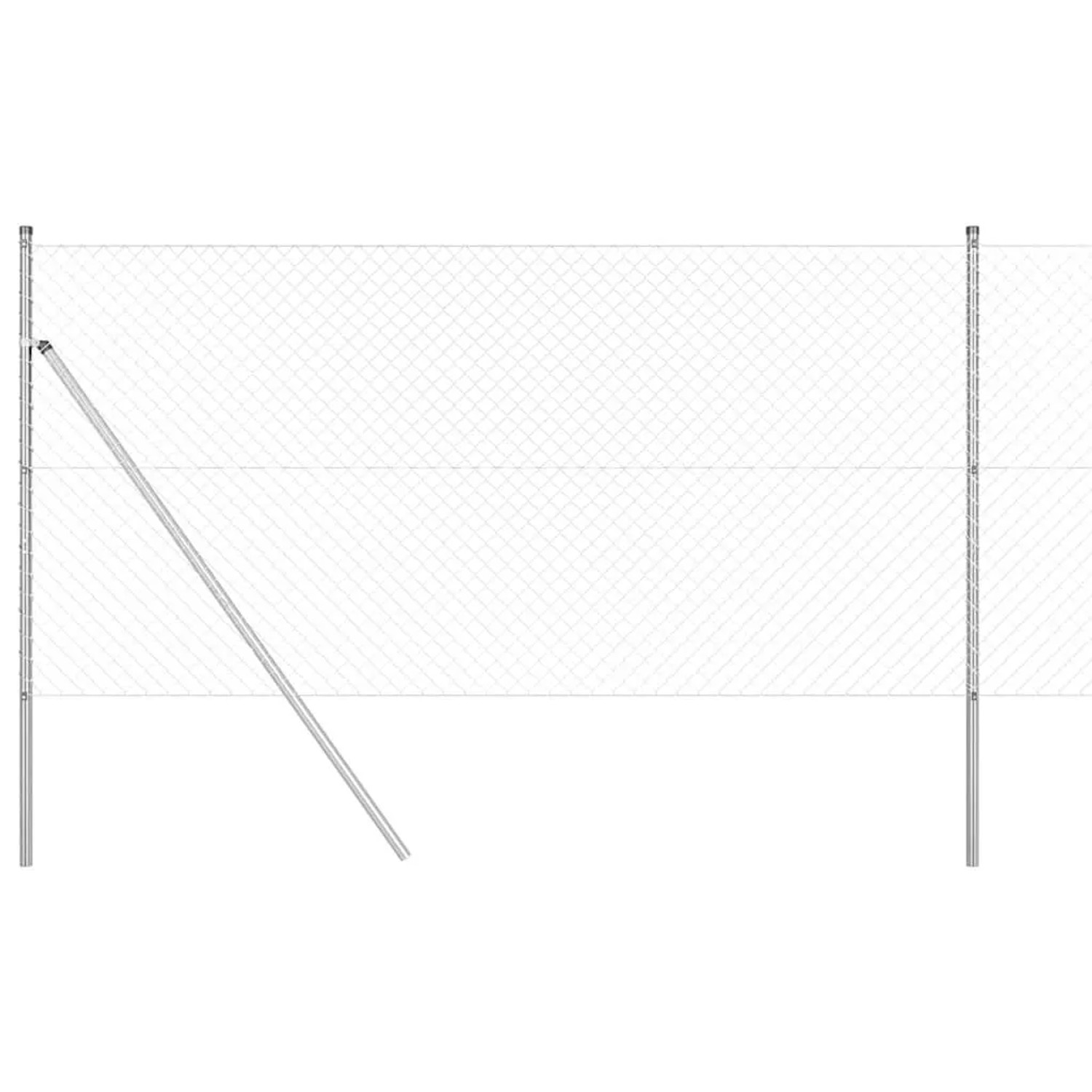 vidaXL Zaunpfosten Silber 10 x 1,4 m 40 x 40 mm Maschen Stahl 3351127 günstig online kaufen