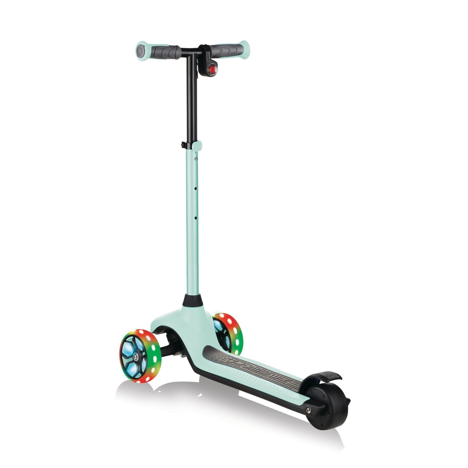 Globber One K E-Motion 4 Plus E-Scooter in Mint mit LED-Rollen.