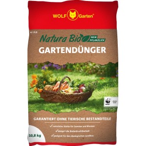 Wolf-Garten Gartendünger Natura Bio 10,8 kg für gesundes Wachstum und reiche Ernte.