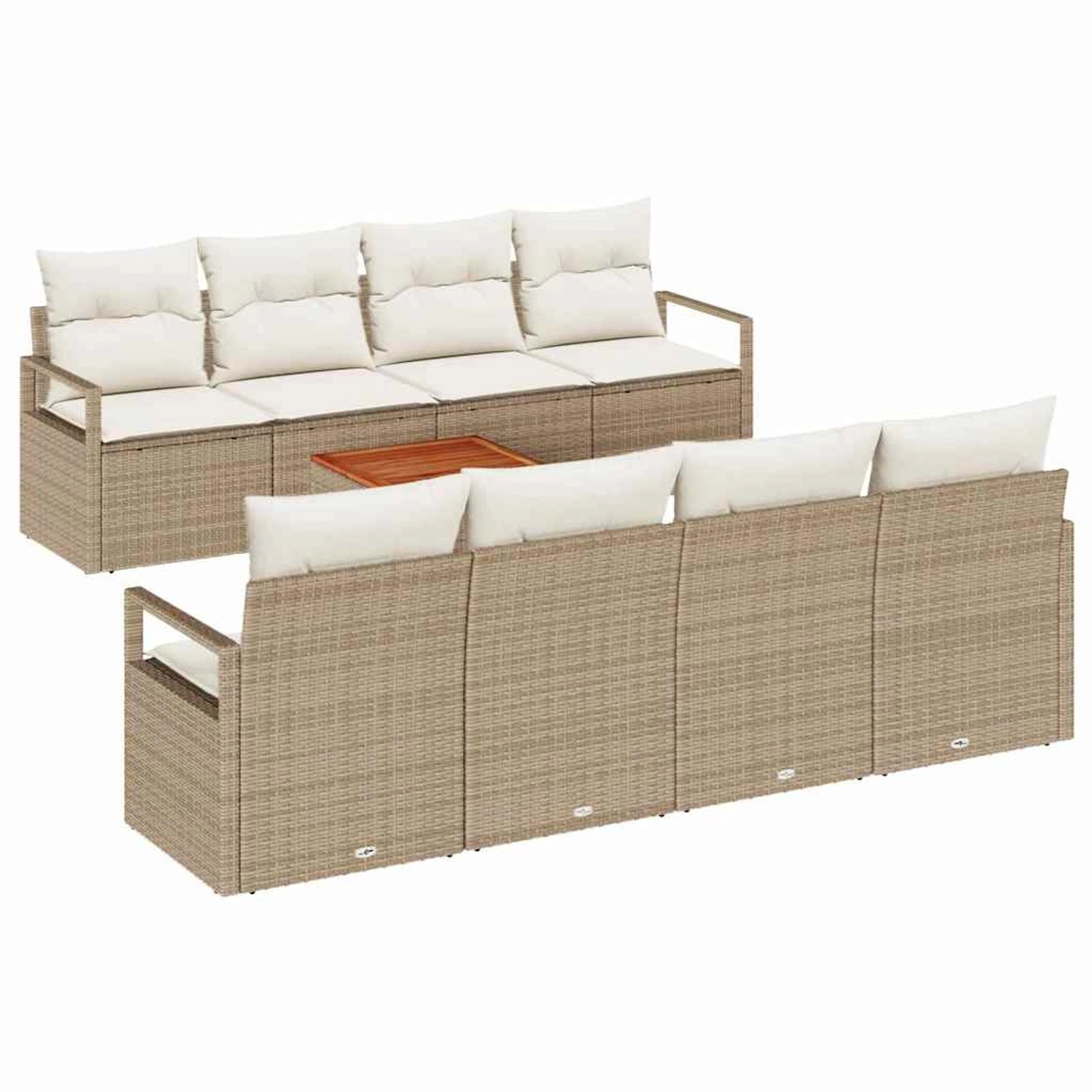 vidaXL Garten-Sofa-Set 9-Tlg Beige Weiß 3356349 günstig online kaufen
