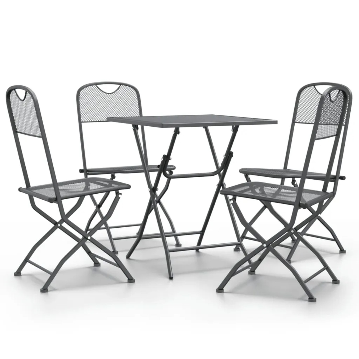 vidaXL 5-Tlg Garten-Essgruppe Streckmetall Anthrazit 3084716