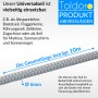 Graues Toldoro Tauwerk, 6mm Durchmesser, 10m Länge, mit Seilklemmen für Sonnensegel und Flaggen.