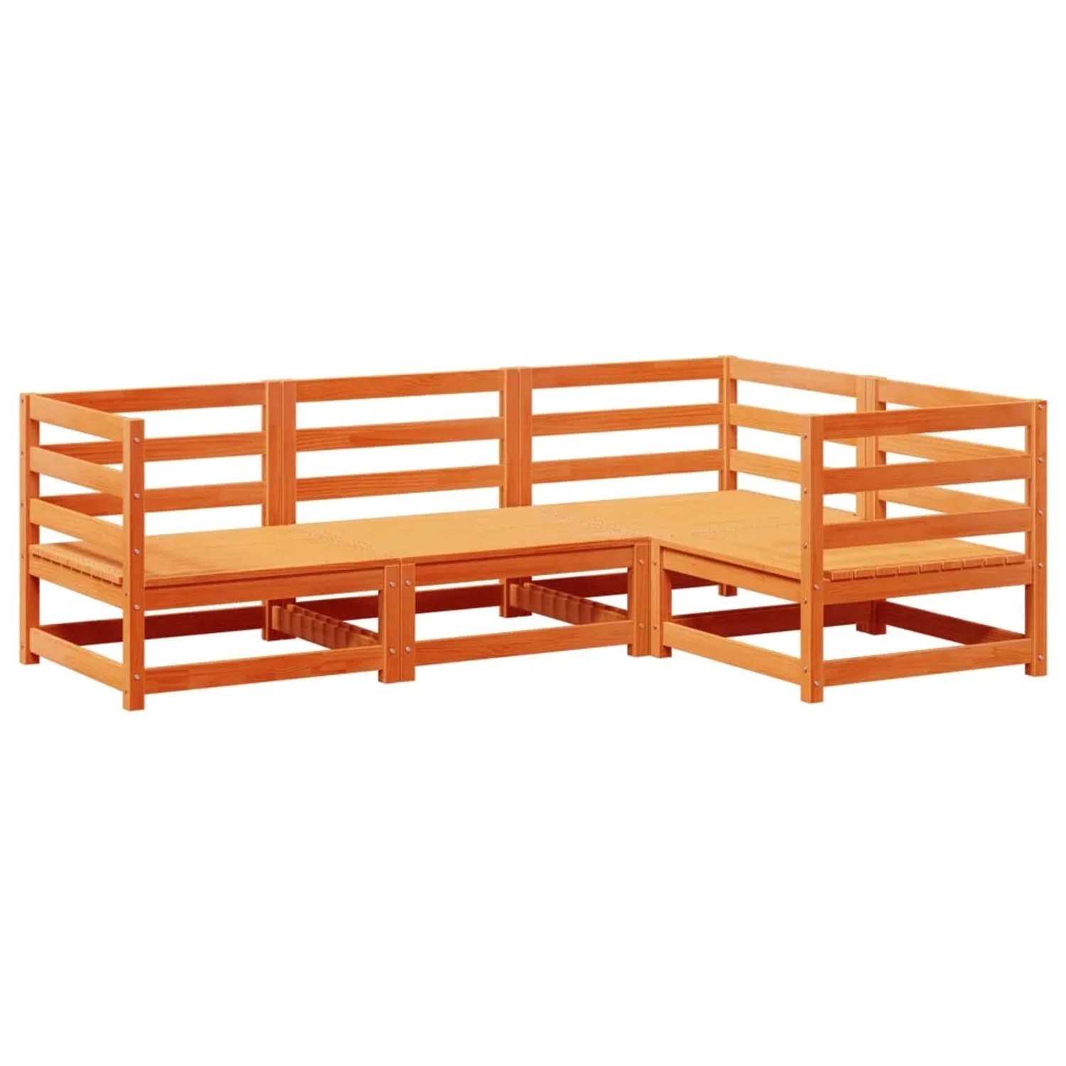 vidaXL 4-Tlg Garten-Sofagarnitur Wachsbraun Massivholz Kiefer 3299409 günstig online kaufen