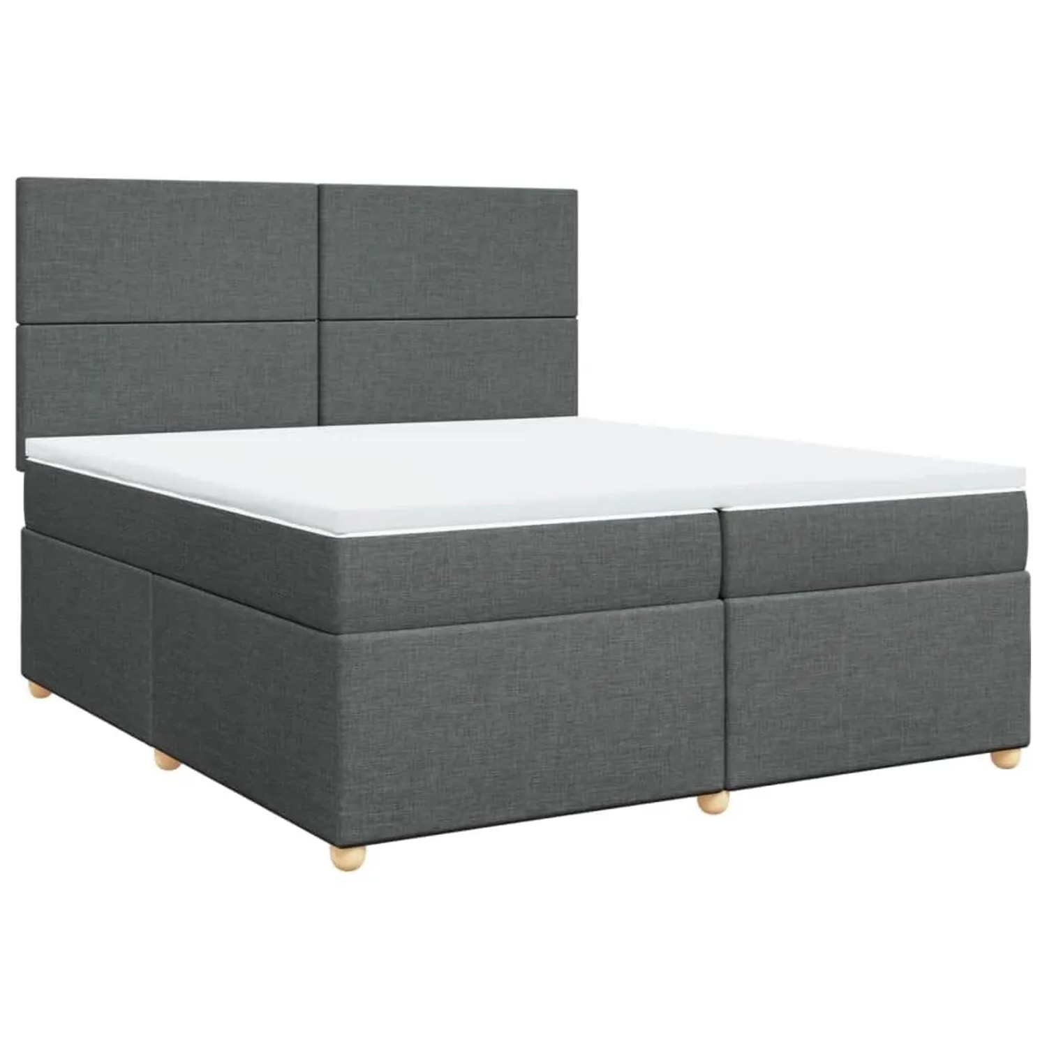 vidaXL Boxspringbett mit Matratze Dunkelgrau 200x200 cm Stoff 3293681