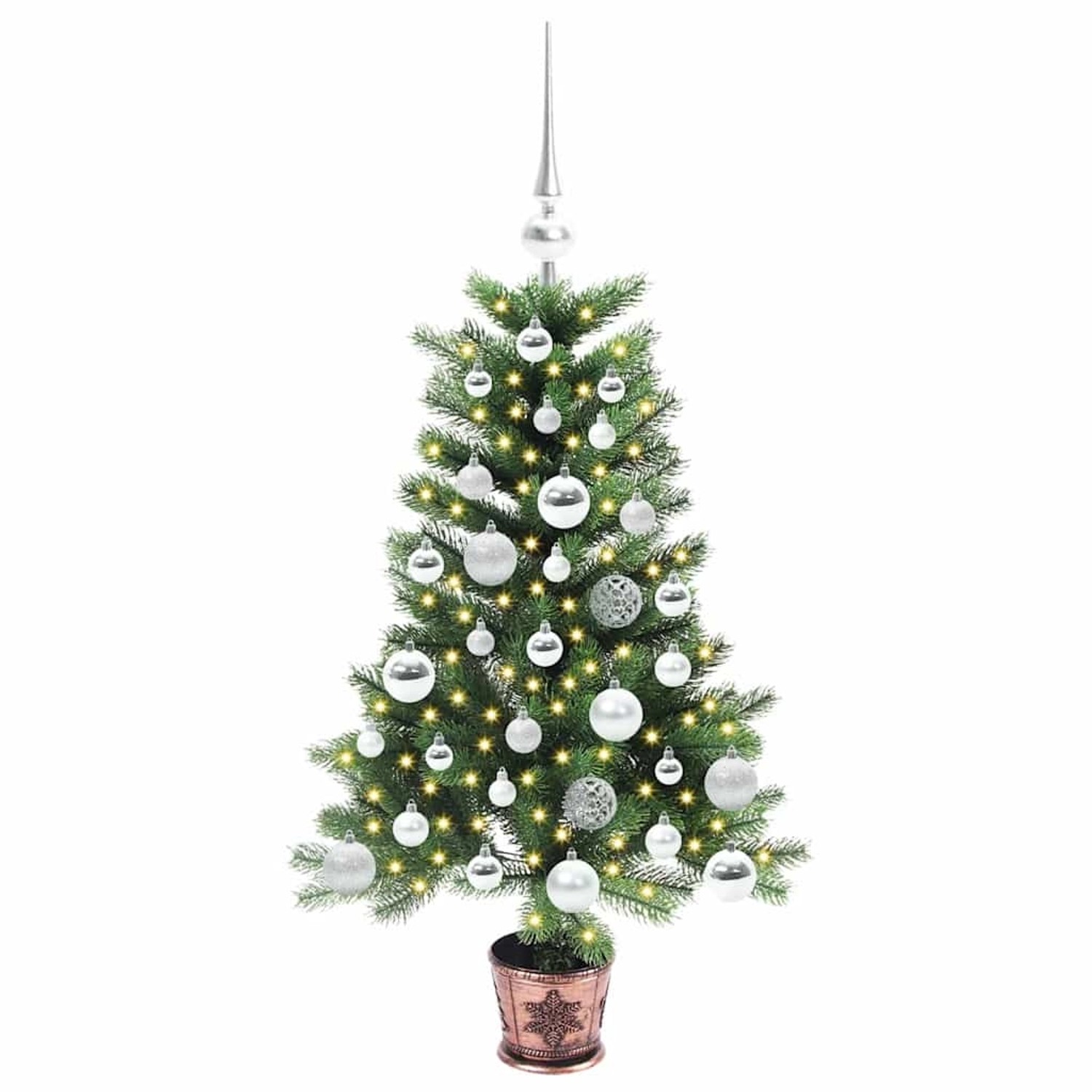 vidaXL Weihnachtsbaum mit 150 LEDs mit Ständer Grün 90 cm PE 3396305