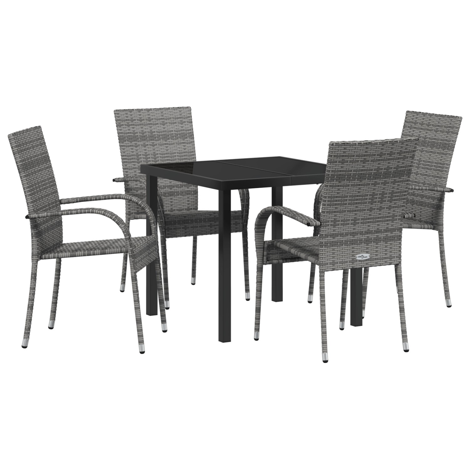 vidaXL Garten Essgruppe 5-Tlg Grau Poly Rattan 3379409 günstig online kaufen