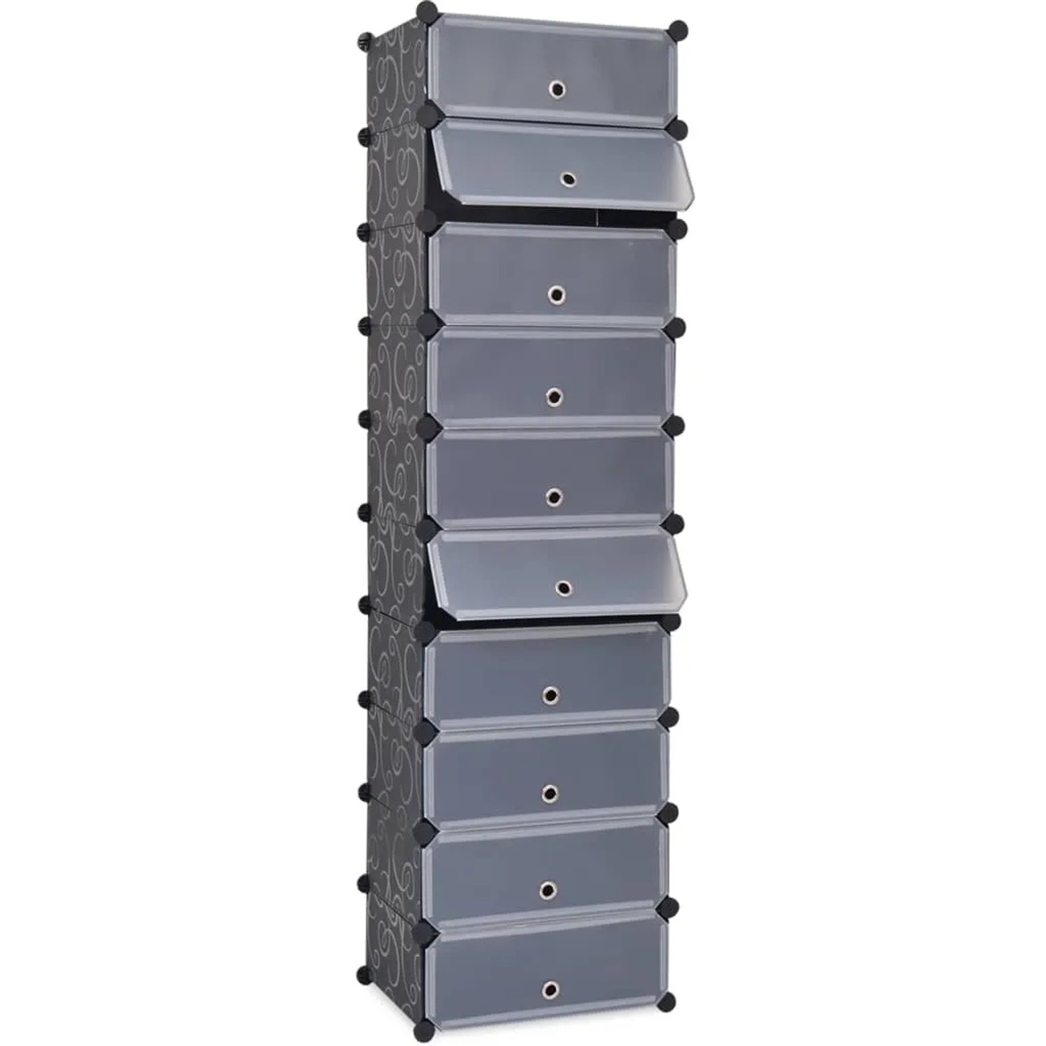 vidaXL Schuh-Organizer Zusammenklappbar mit 10 Fächern Schwarz 244920