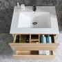 Sanotechnik Einzelwaschtisch Corbo 60 cm, braun matt, mit Softclose und zwei Schubladen.