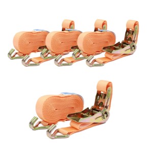 4 orangefarbene TRUTZHOLM Ratschen Spanngurte, 6m lang, 800kg Zugkraft, für Autoanhänger.
