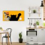 Silberne Magnettafel 78x37cm mit Katzenmotiv 'Scratch' und Magneten als Wanddekoration.