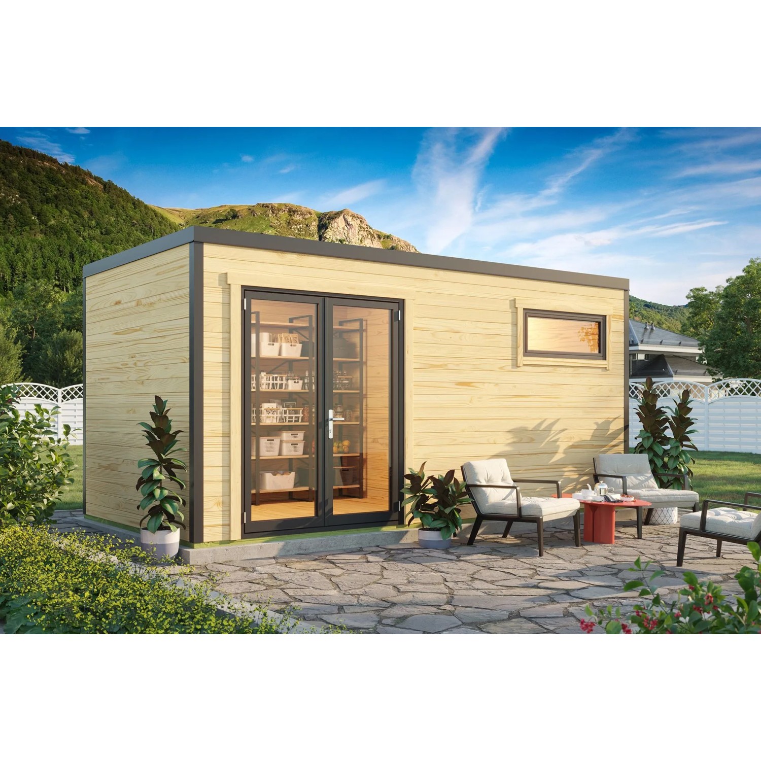 Lasita Gartenhaus Sardinia 3 Natur/Unbehandelt 500 cm x 250 cm