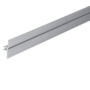 Eloxierter Halteclip für Terrassendielen-Verblendung (2000 mm) zur einfachen Montage.