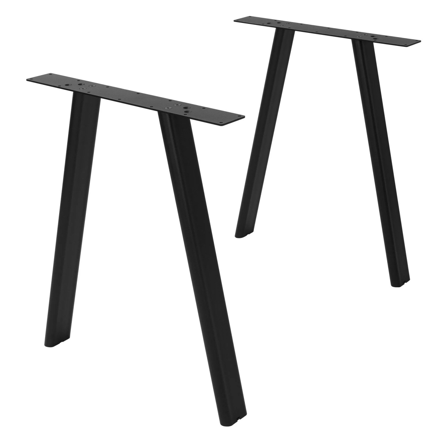 ML-Design Tischbeine Metall Schwarz 2er Set 60x72cm Flach Tischgestell aus Stahl A-Form