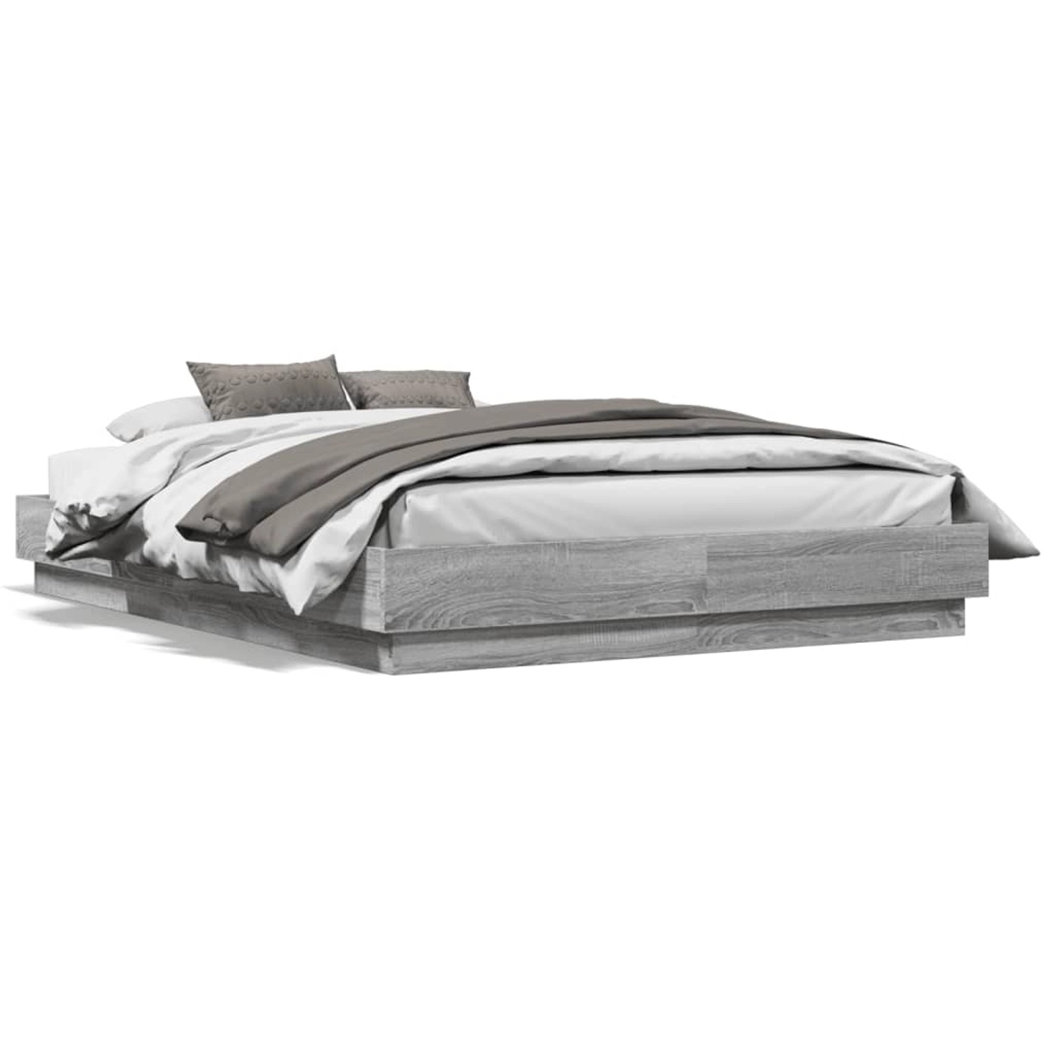 vidaXL Bettgestell Grau Sonoma 120x190 cm Holzwerkstoff 3209889 günstig online kaufen