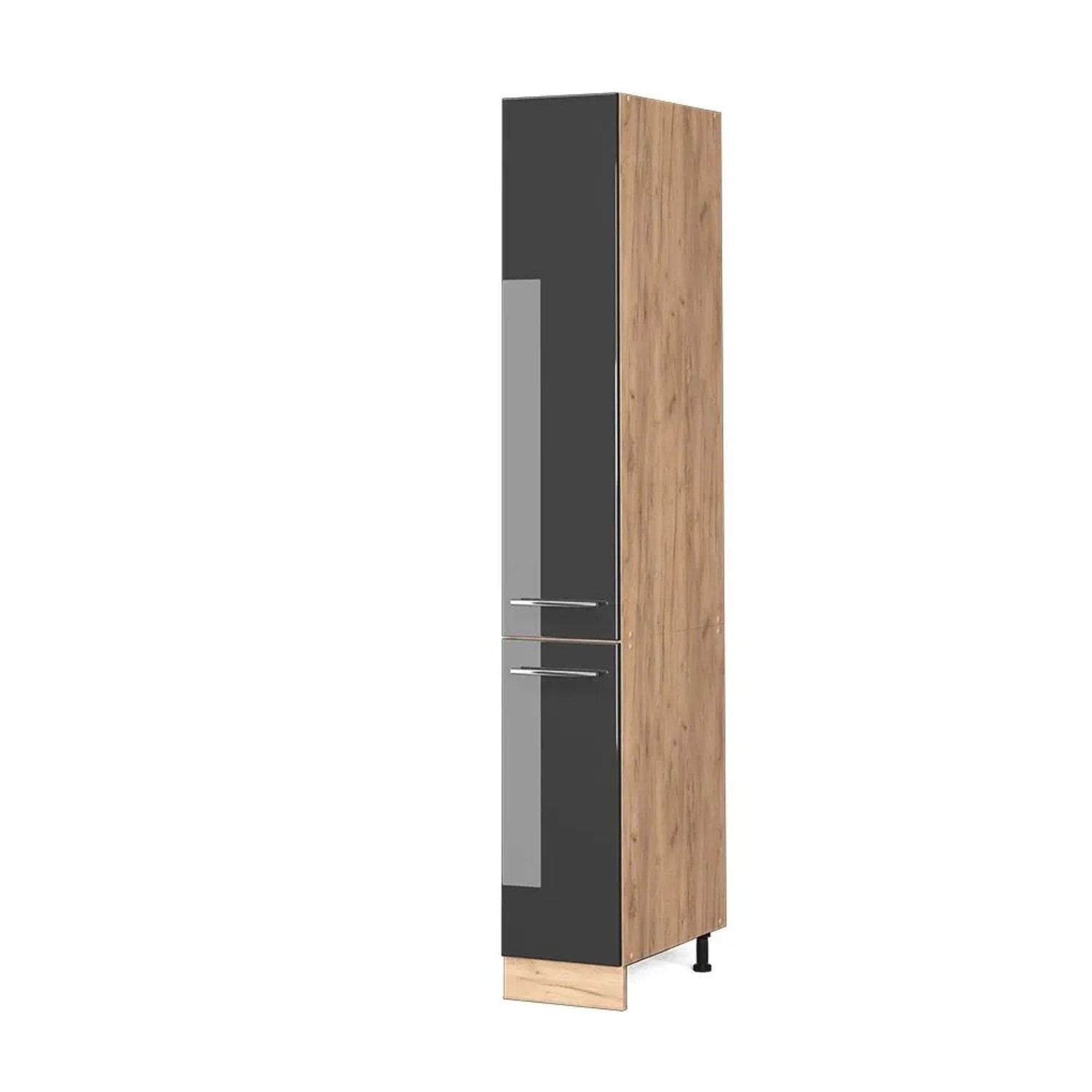 Vicco Apothekerschrank Fame-Line Anthrazit Hochglanz Goldkraft Eiche 30 cm