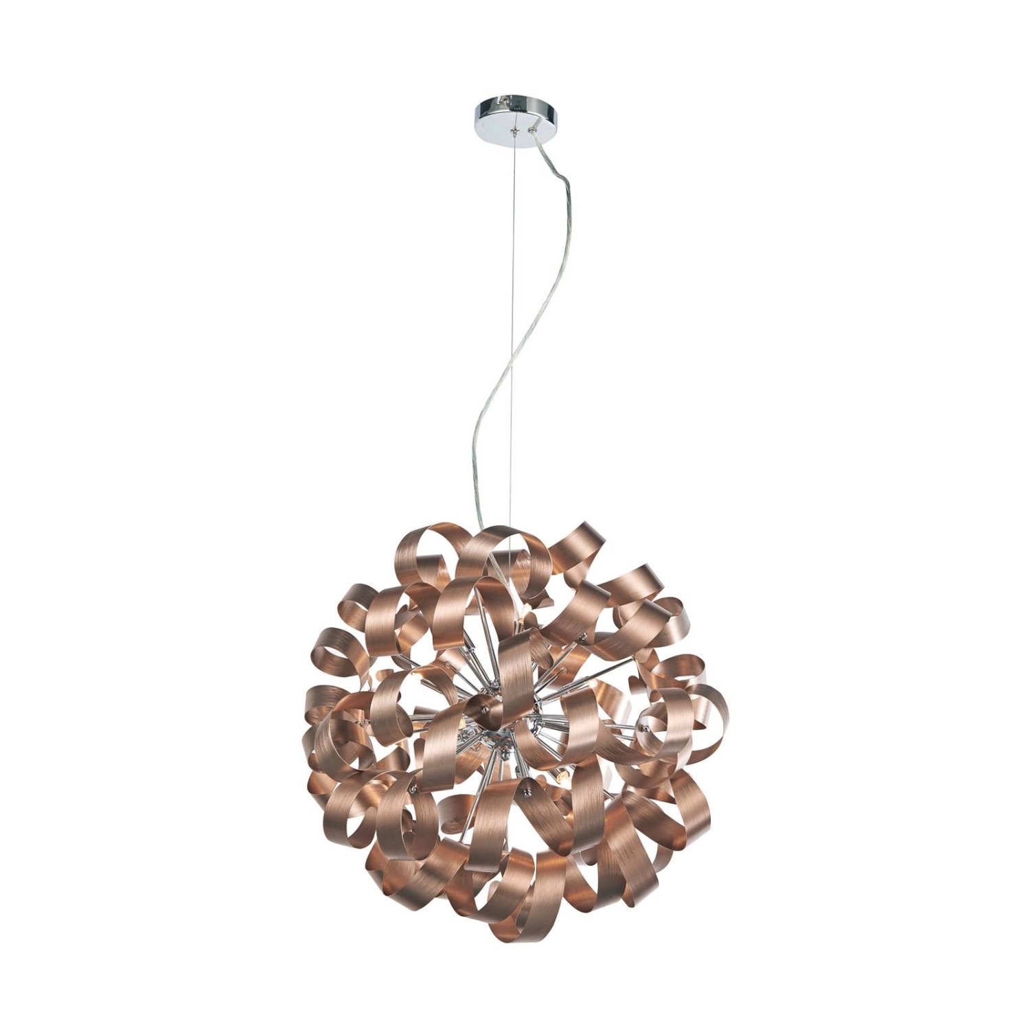 Lucande Pendelleuchte Kaelor 10020079 Design Modern in Kupfer aus Aluminium 12-flammig G9 Wohnzimmerleuchte
