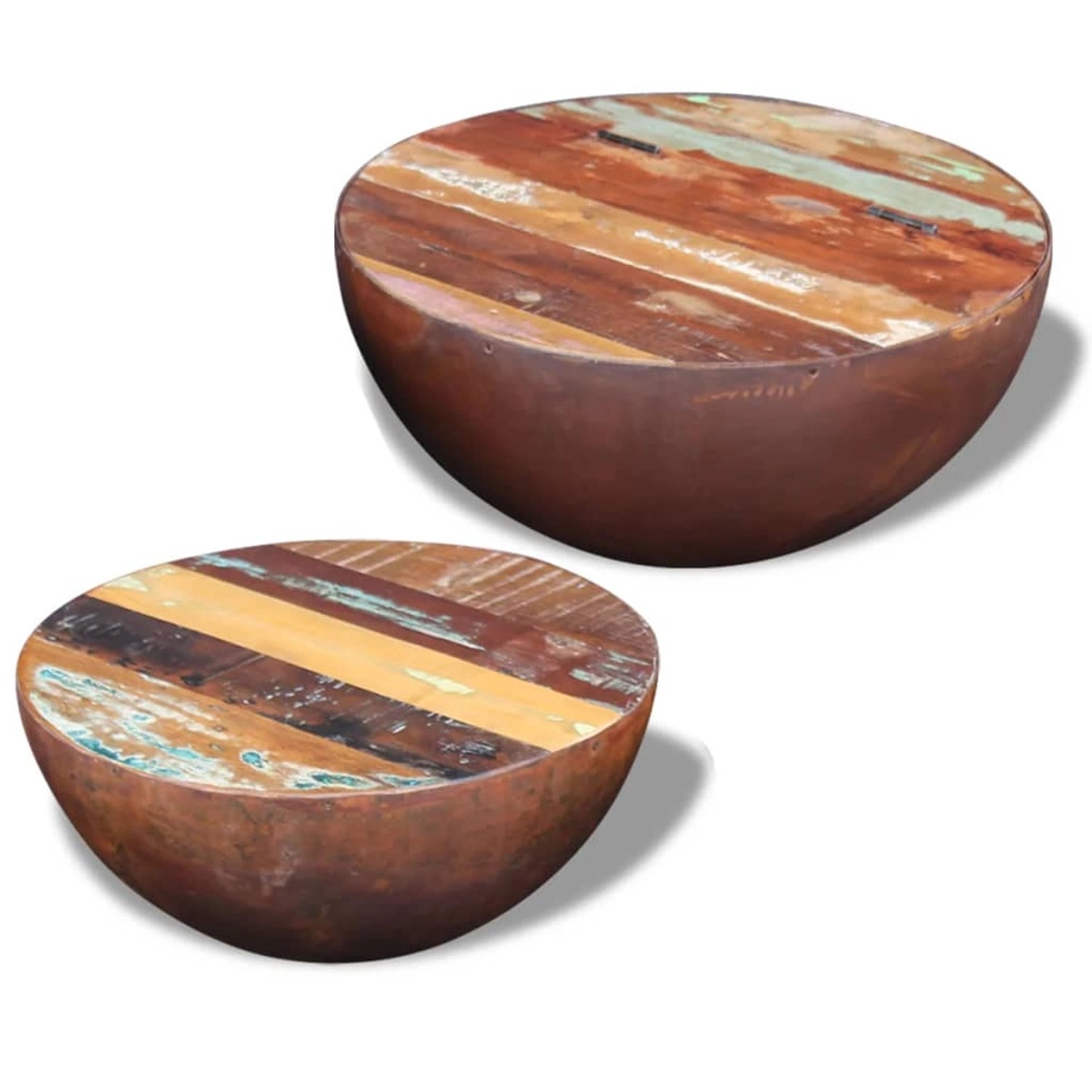 vidaXL 2-tlg. Couchtisch-Set Schalenform Altholz Massiv 243352 günstig online kaufen