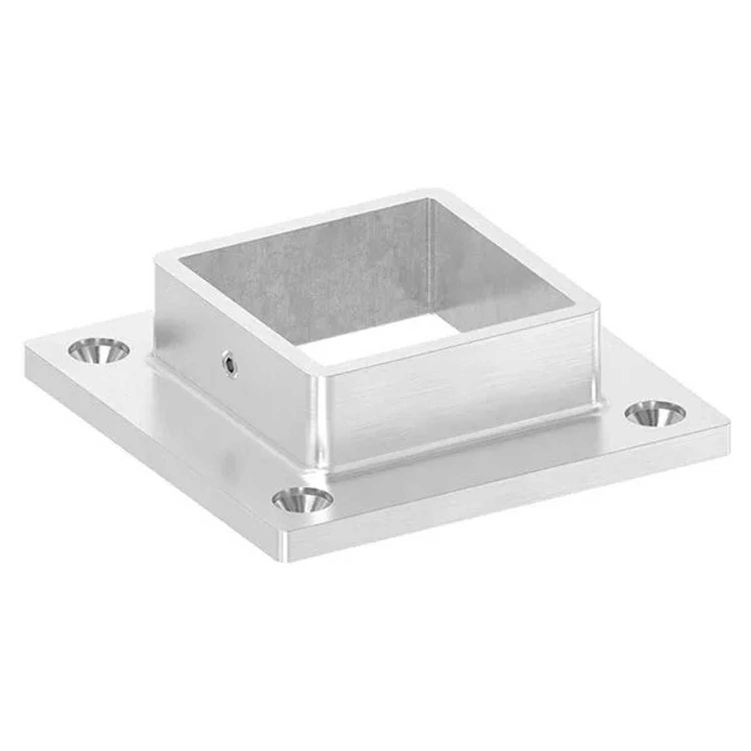 FeNau Wand- Und Bodenanker Edelstahl V2A Für Rohr 50x50 mm 4x Ø 6,5 mm Bohrung Gesenkt Korn 240