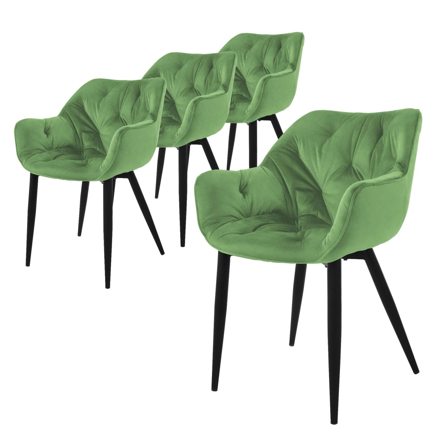 ML-Design Esszimmerstühle 4er Set Salbei Samtbezug Metallbeinen