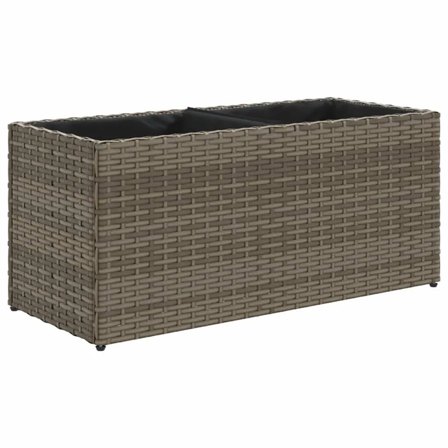 vidaXL Hochbeet mit 2 Fächern Grau 72x30x32 cm Poly Rattan 366424