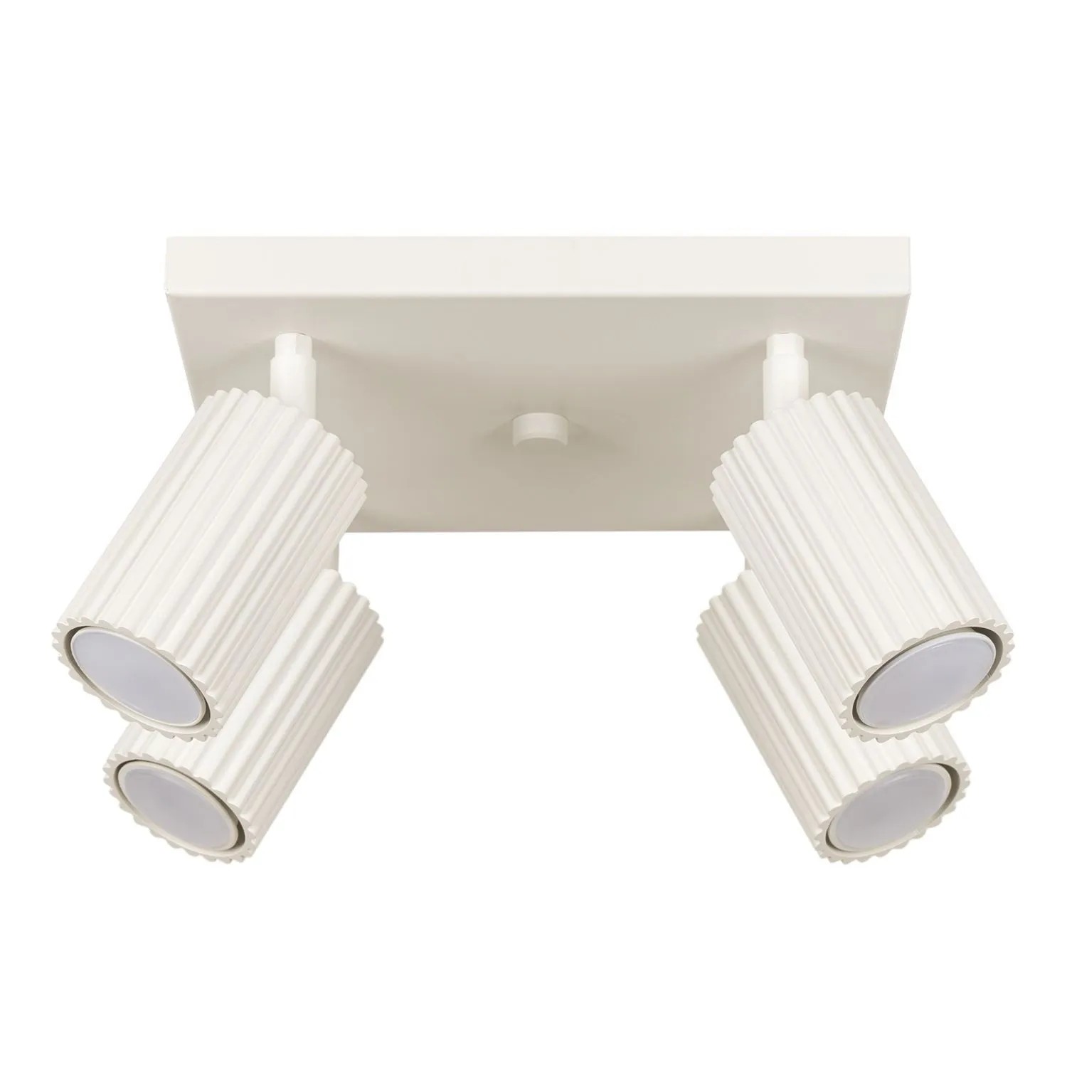 Licht-Erlebnisse Spot Strahler 25 CM Breit Aluminium GU10 In Creme 4-Flammig Eckig Modern