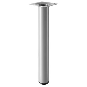 Hettich Tischbein, Ø 30 mm, 250 mm hoch, in Aluminium-Optik.