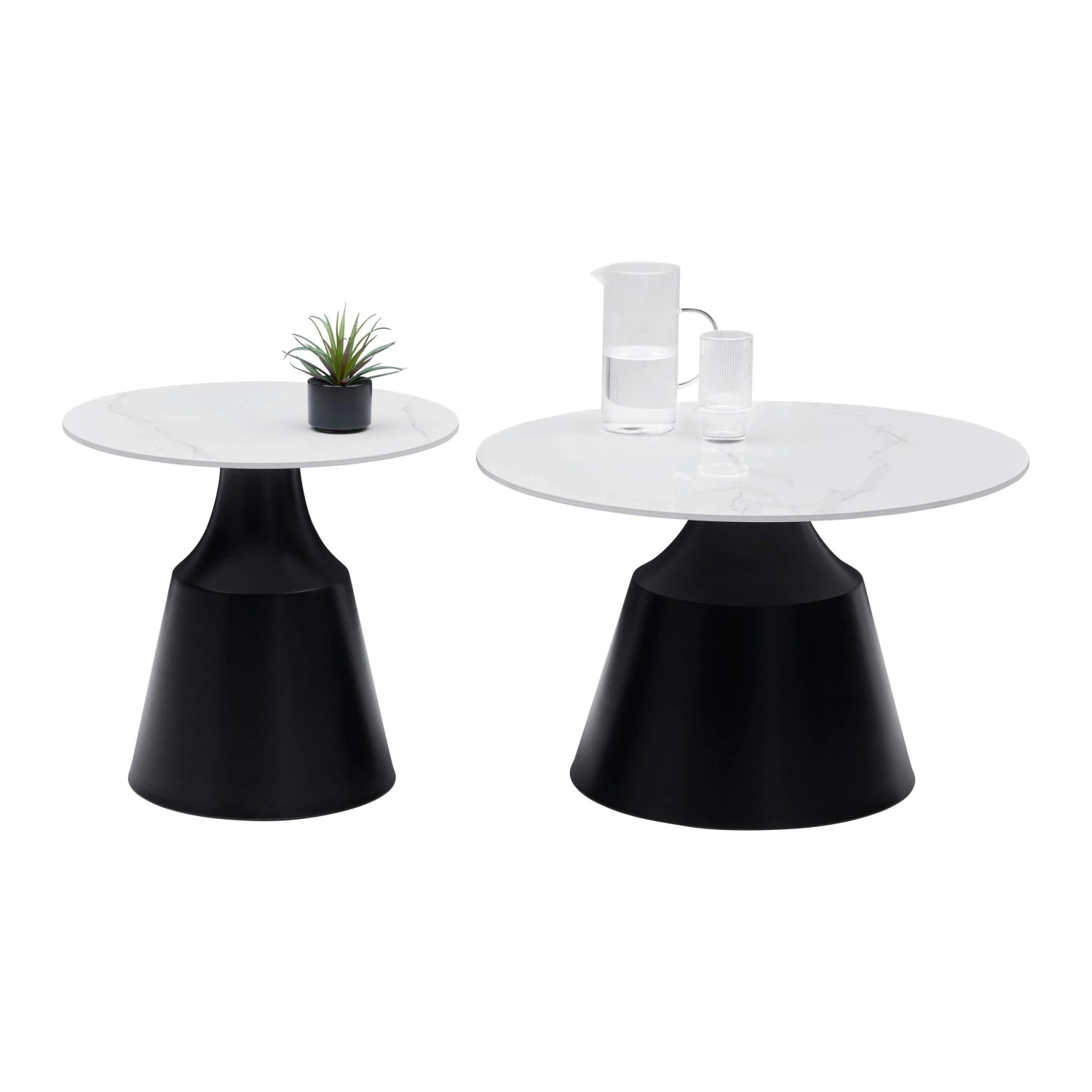 Mömax Couchtisch Noah Schwarz/Weiß, 2er Set