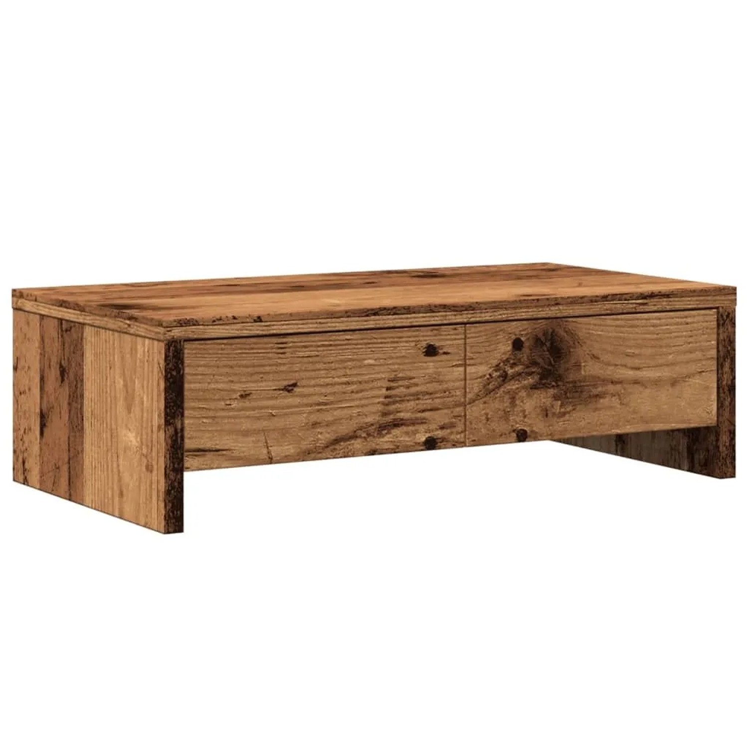 vidaXL Monitorständer mit Schubladen Altholz-Optik 50x27x15 cm 854668