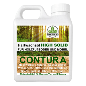 Contura Hartwachsöl High Solid, 1 Liter, für Holzfußböden und Möbel. Holzschutz für Innen.