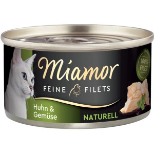Miamor Katzen-Nassfutter, feine Filets mit Huhn und Gemüse, 80g Dose.