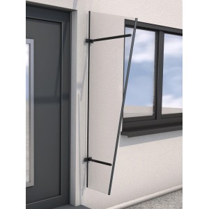 Gutta Seitenblende für Vordach PT/GR, anthrazit, 185x60x30 cm, aus Acrylglas und Aluminium.