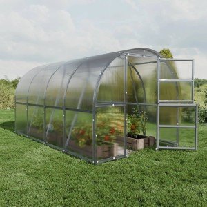 Klasika Gewächshaus 12m² mit Polycarbonatabdeckung, offene Tür. Ideal für den Garten.
