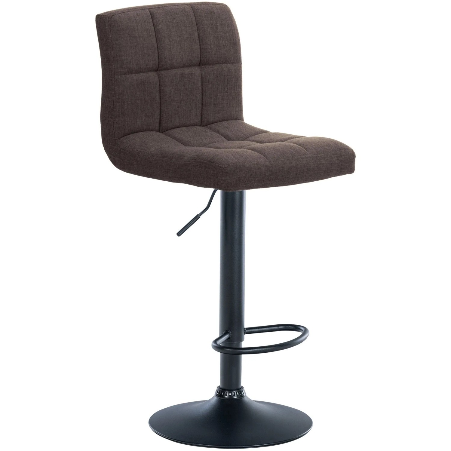 DELUKE Barhocker MADRID Braun Stoff Schwarz Barstuhl Mit Lehne Tresenhocker Tresenstuhl