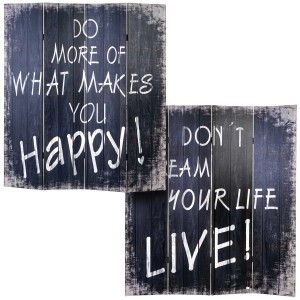 MCW Foto-Paravent mit Spruch, Raumteiler für Deko & Wohnaccessoires.