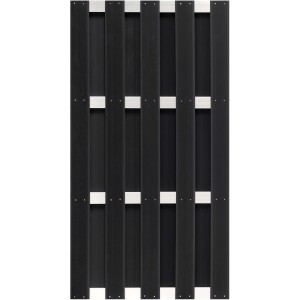 Elephant WPC Bohlenzaun Grace Line, anthrazit, 180x90 cm. Sichtschutzzaun aus WPC mit Aluminiumleisten.