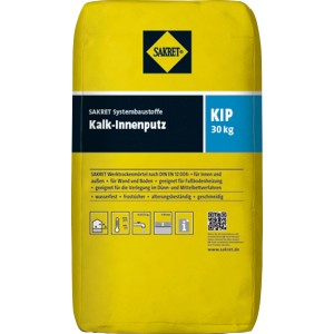 Sakret Kalk-Innenputz KIP 30 kg Sack, gelb, für Innenputz.