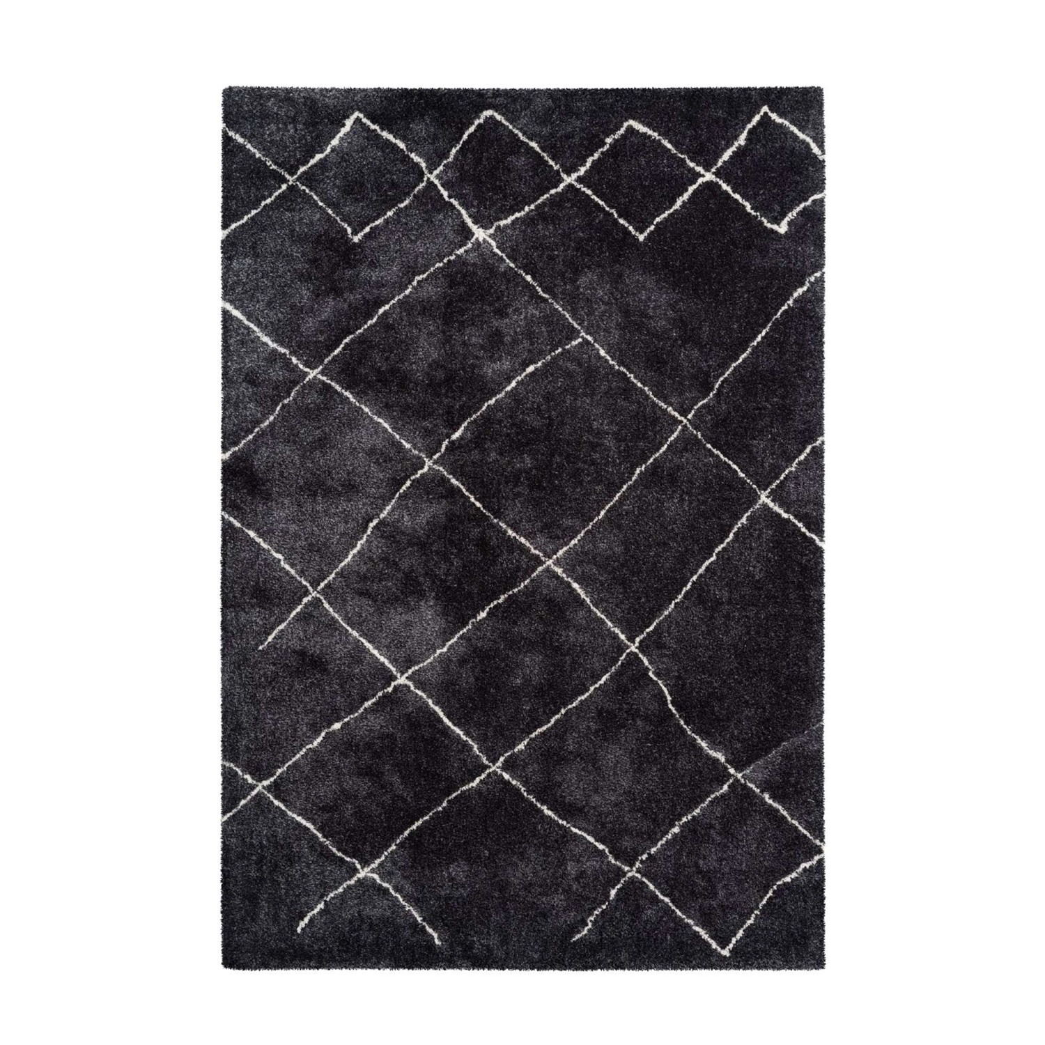 MeGusta Shaggy Hochflor Teppich Modern Anthrazit Polyester 120x170 cm Rosa