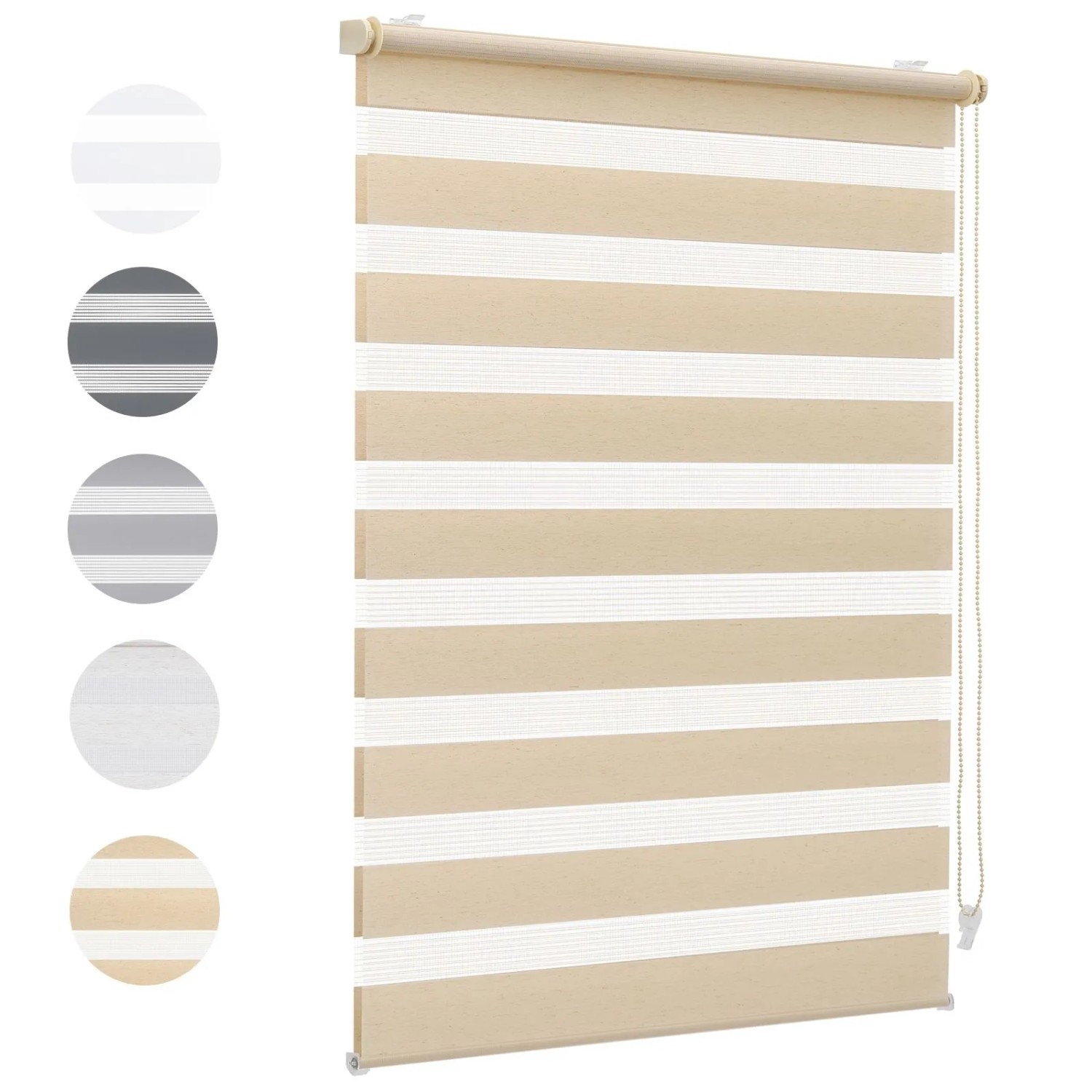Sekey Doppelrollo Klemmfix ohne Bohren für Fenster Blickdicht 45x150cm Gelb-Leinen