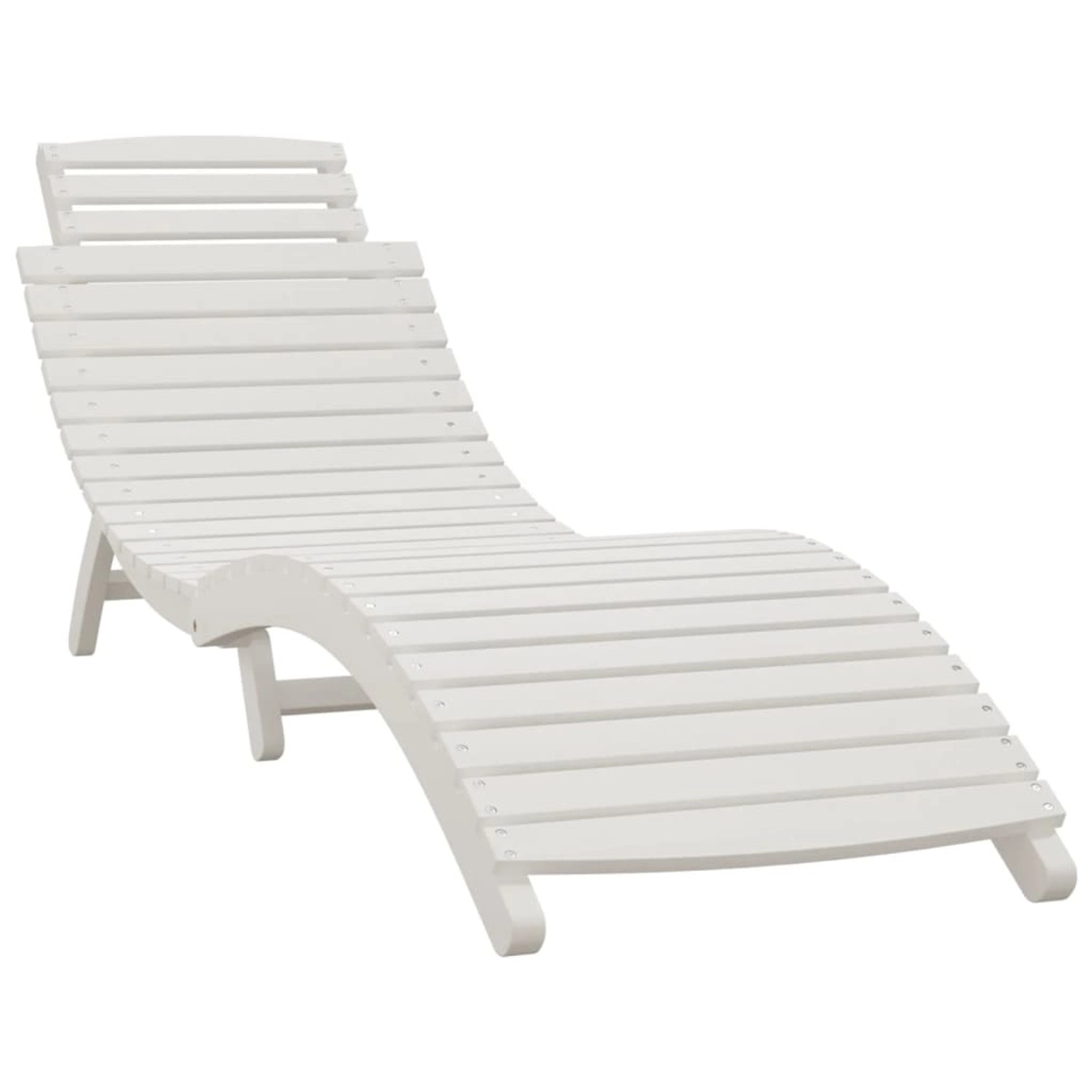vidaXL Sonnenliege Weiß 184x55x64 cm Massivholz Akazie 363281