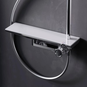 AM.PM Duschsystem mit Ablage, Chrom-Finish. Höhenverstellbares Duschset für Bad.