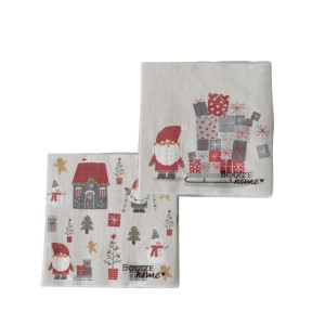Boltze Servietten Monti, 2-fach sortiert, mit Weihnachtsmann- und Geschenk-Motiven, ideal für die Weihnachtsdekoration.