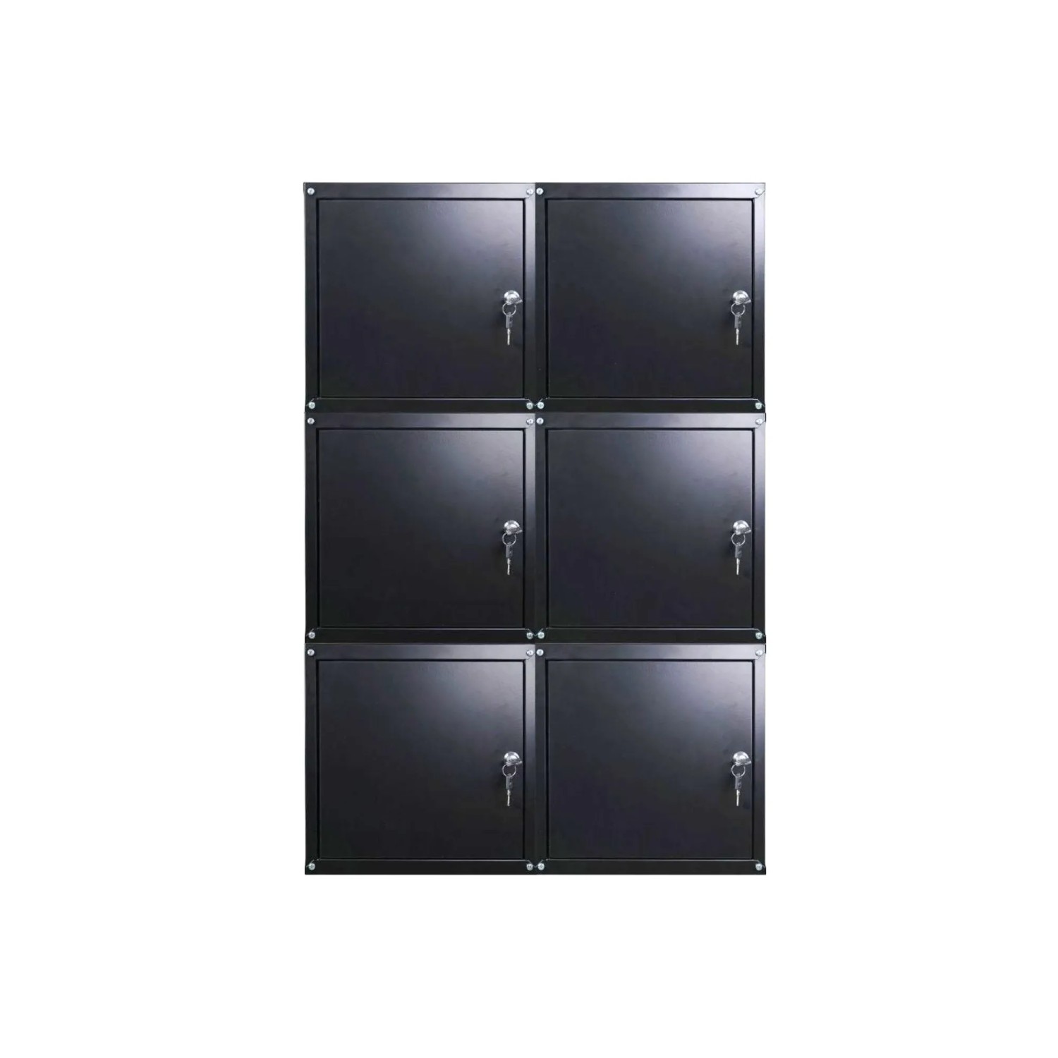 PROREGAL Mega Deal 6x Schließfachwürfel Cubic XL HxBxT 45 x 45 x 45 cm Schwarz