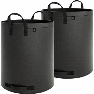 2er Set TTL GARDEN Gartensäcke, 272L, schwarz, reißfest für Gartenabfälle wie Laub und Gras.