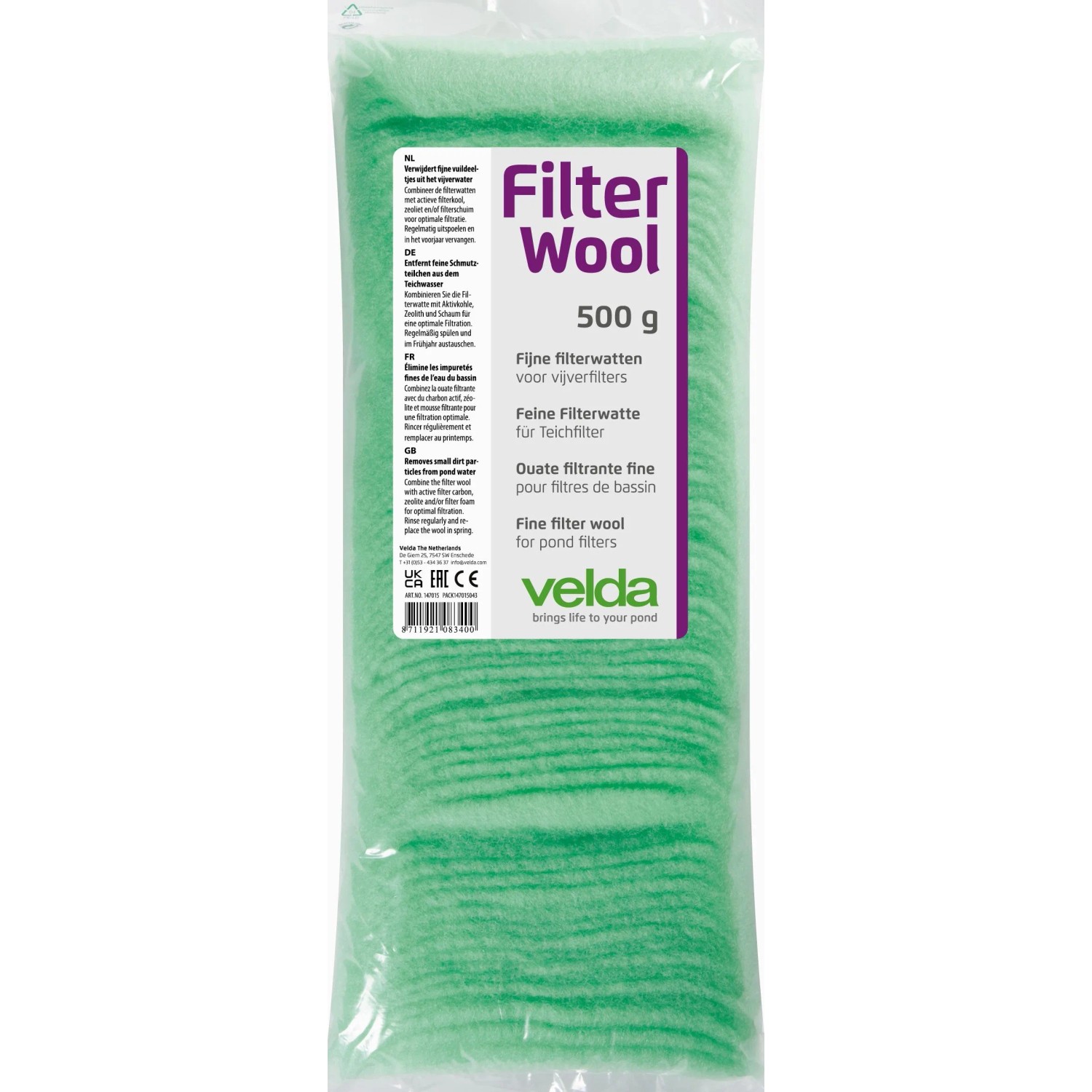 Velda Teichfilterwatte Pond Filter Wool Grün 500 G