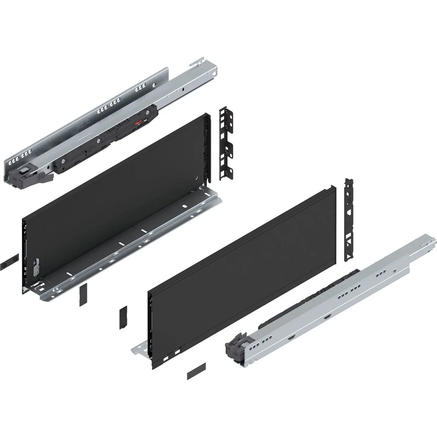 Blum Legrabox Pure Set Höhe C Tip-On Vollauszug 500 mm 70 kg Carbonschwarz 1 Paar