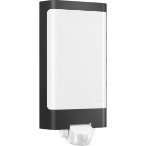 Moderne Steinel LED-Außenleuchte L 240 S in Anthrazit mit 180° Bewegungssensor.
