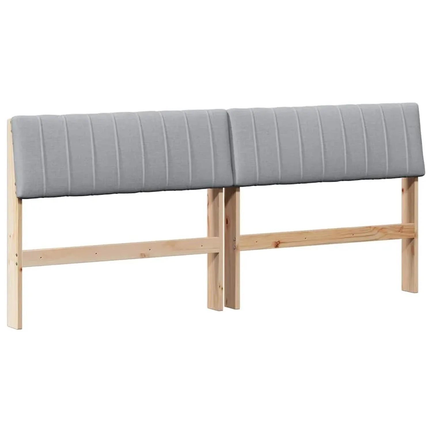 vidaXL Gepolstertes Kopfteil Hellgrau 180 cm Massives Kiefernholz 879214