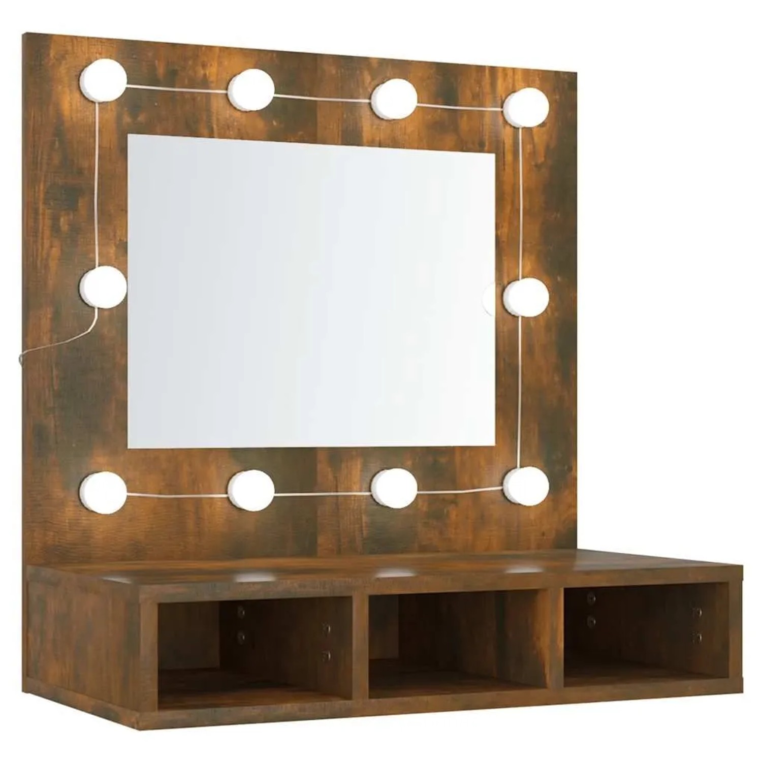 vidaXL Spiegelschrank mit LED Räuchereiche 60x31,5x62 cm 820454