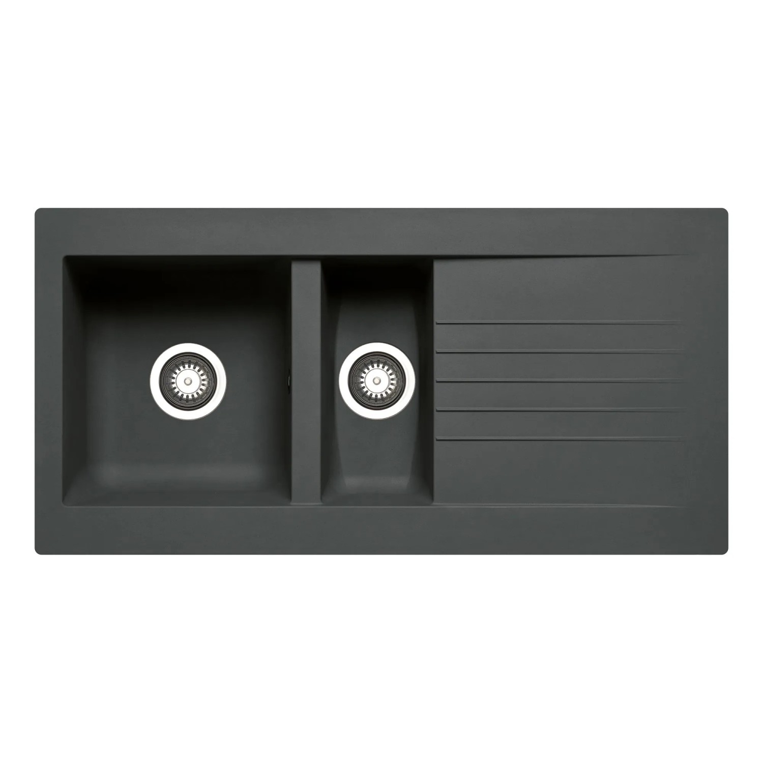 Pyramis Einbauspüle Siroko aus Verbundwerkstoff 100 cm x 50 cm Schwarz