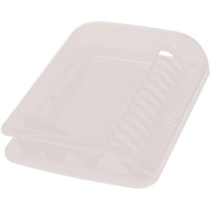 Weißer Geschirrabtropfer (29,5 cm) mit Besteckfach und Abtropfschale.